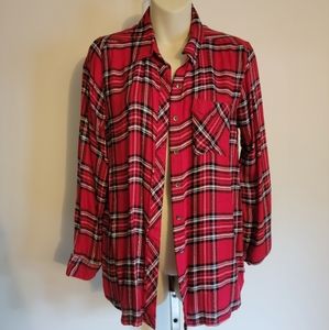 Red with gold thread plaid